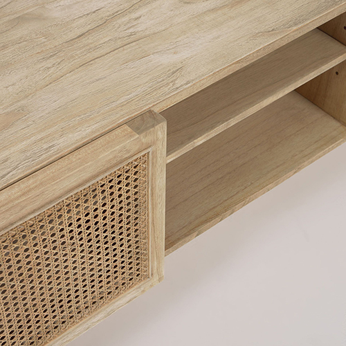 Mueble TV Rexit madera mindi y rejilla