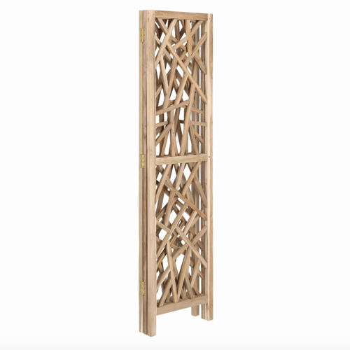 Biombo de madera maciza de teca Avaline