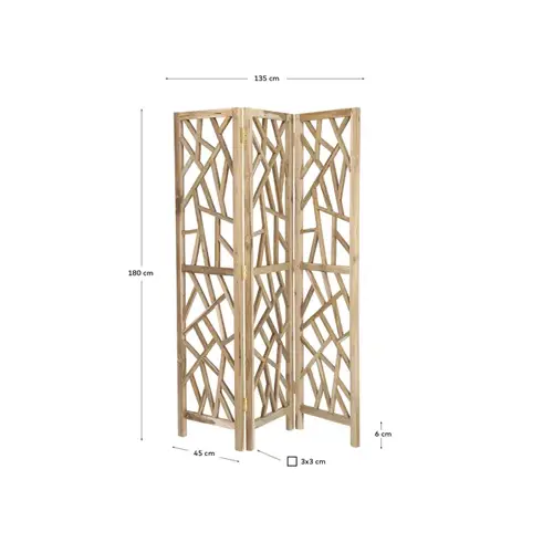 Biombo de madera maciza de teca Avaline