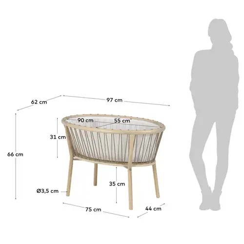 Moisés de madera maciza fresno Leola