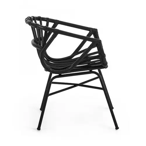 Sillón ratán de jardín negro Kaly