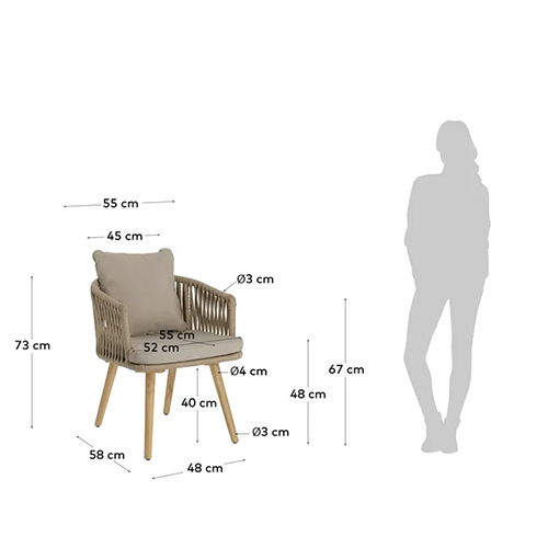 Sillón cuerda beige Hemilce