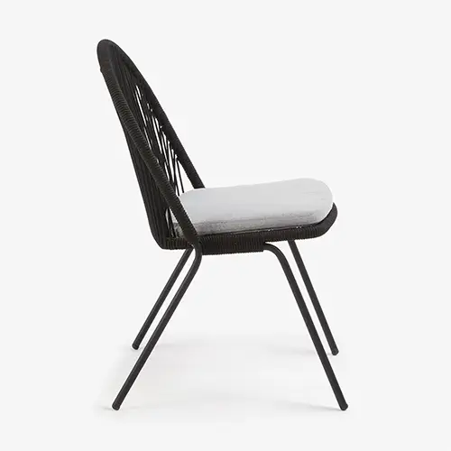 Silla de jardín negra Sader