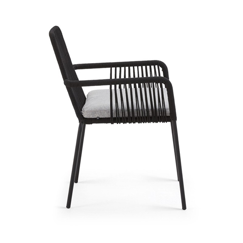 Sillón de jardín negra Samit
