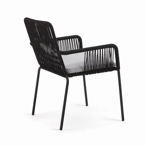 Sillón de jardín negra Samit