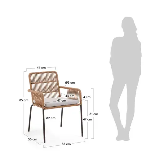 Silla de jardín beige Samanta