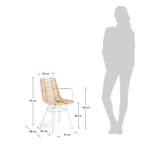Sillón de jardín blanco Tishana