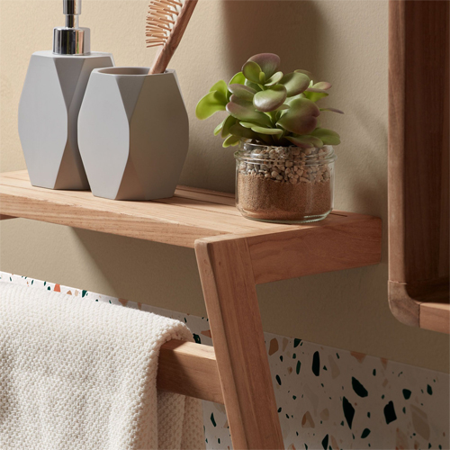 Toallero de pared madera maciza teca Kuveni