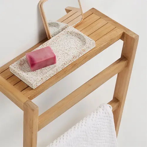 Toallero de pared madera maciza teca Kuveni