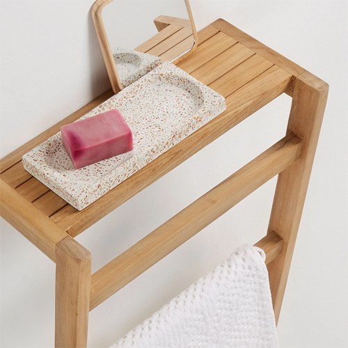 Toallero de pared madera maciza teca Kuveni