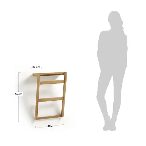 Toallero de pared madera maciza teca Kuveni