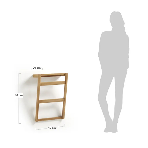 Toallero de pared madera maciza teca Kuveni