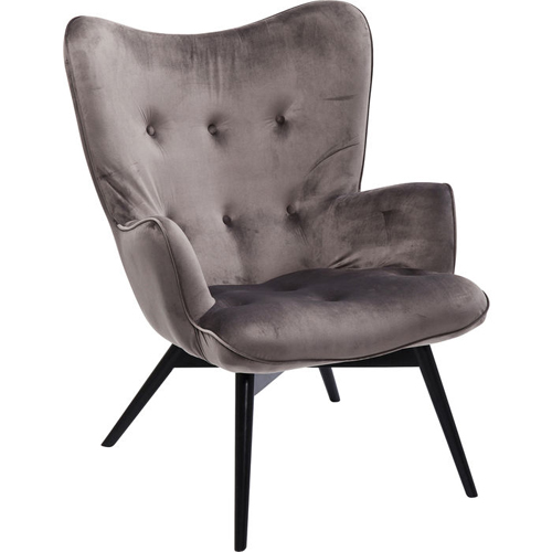 Butaca velvet vintage negra Vicky Kare