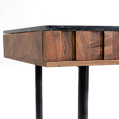 Escritorio madera de acacia y encimera de mármol vintage