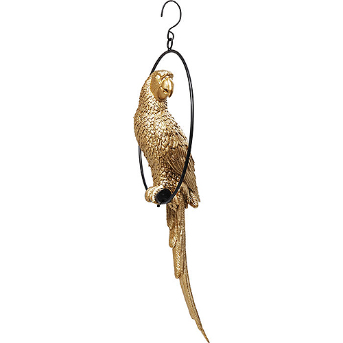 Figura decorativa loro en un columpio oro