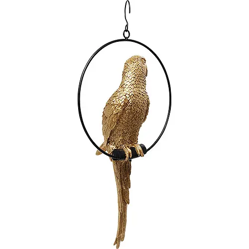 Figura decorativa loro en un columpio oro