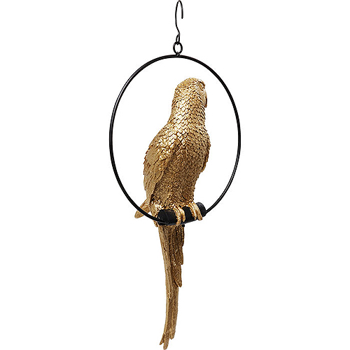 Figura decorativa loro en un columpio oro