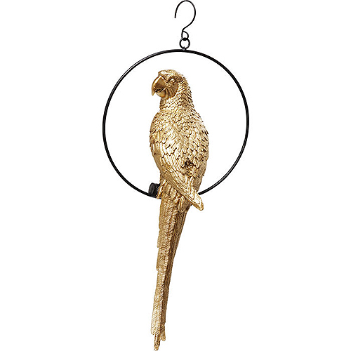 Figura decorativa loro en un columpio oro