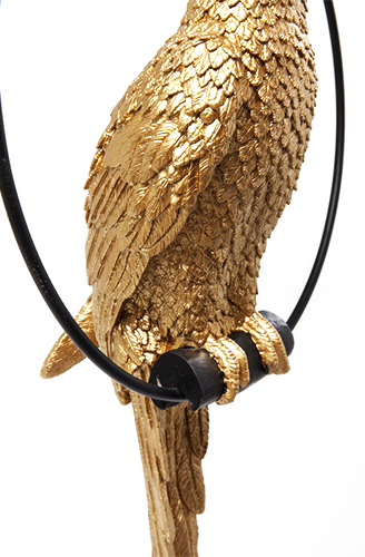 Figura decorativa loro en un columpio oro