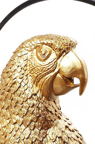 Figura decorativa loro en un columpio oro