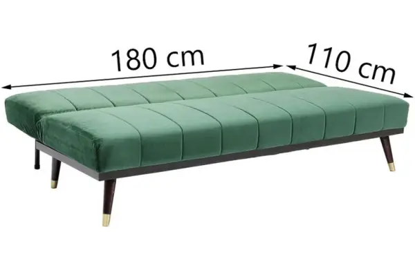 Sofá cama tapizado verde Whisky