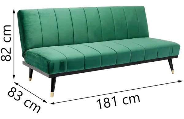 Sofá cama tapizado verde Whisky