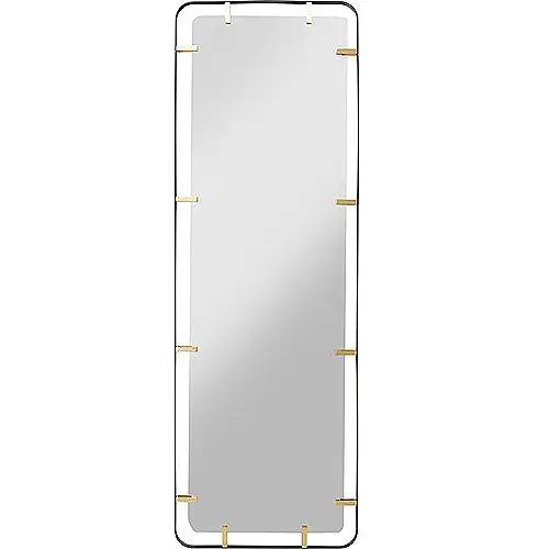 Espejo moderno rectangular marco negro y dorado