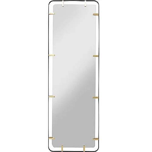 Espejo moderno rectangular marco negro y dorado