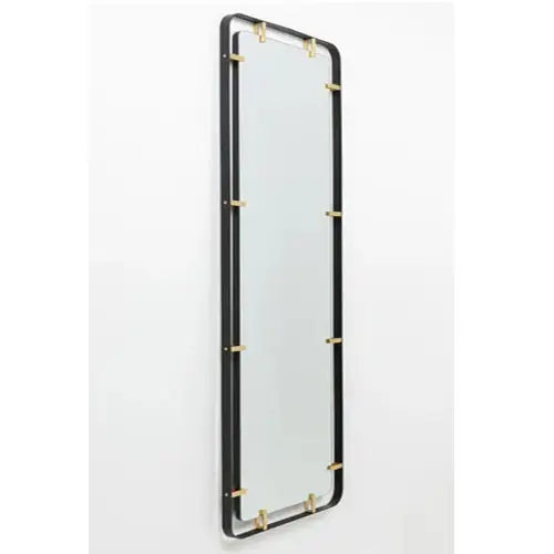 Espejo moderno rectangular marco negro y dorado