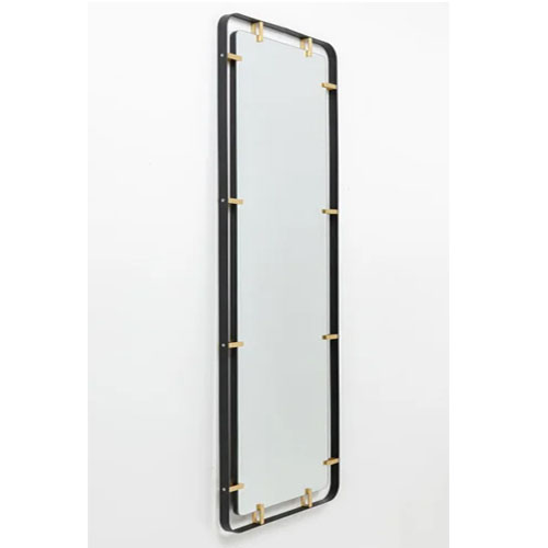 Espejo moderno rectangular marco negro y dorado