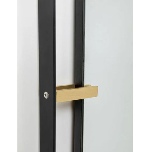 Espejo moderno rectangular marco negro y dorado