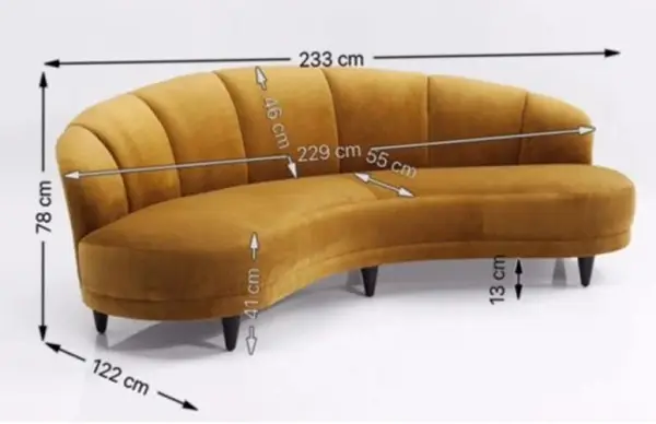Sofá Dschinn tapizado marrón 233 cm