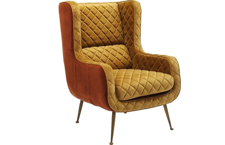 Sillón Nonna tapizado amarillo