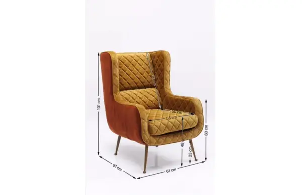 Sillón Nonna tapizado amarillo