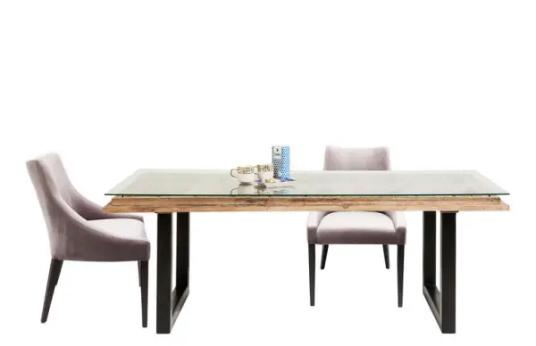 Mesa de madera y vidrio Kalif 200x90cm