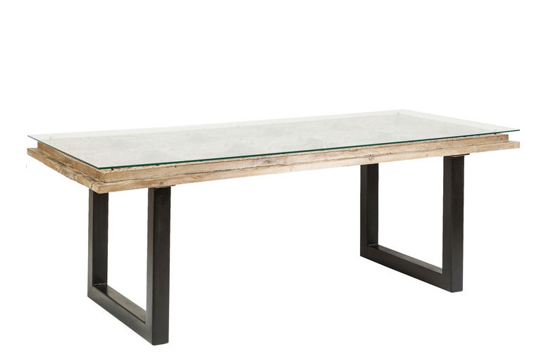 Mesa de madera y vidrio Kalif 200x90cm