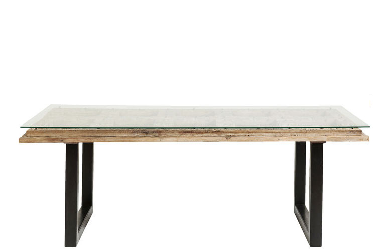 Mesa de madera y vidrio Kalif 200x90cm