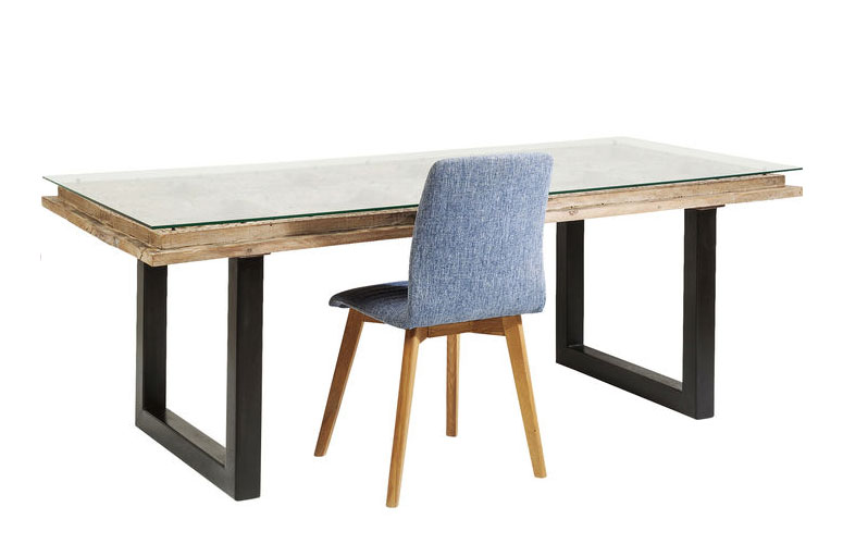 Mesa de madera y vidrio Kalif 200x90cm