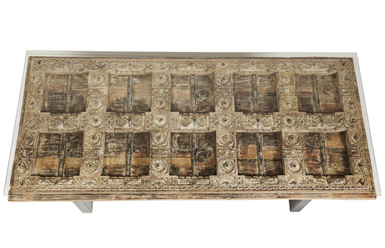 Mesa de madera y vidrio Kalif 200x90cm