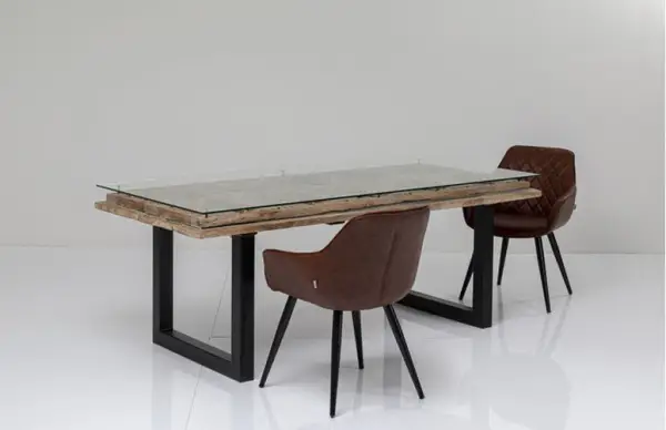 Mesa de madera y vidrio Kalif 200x90cm