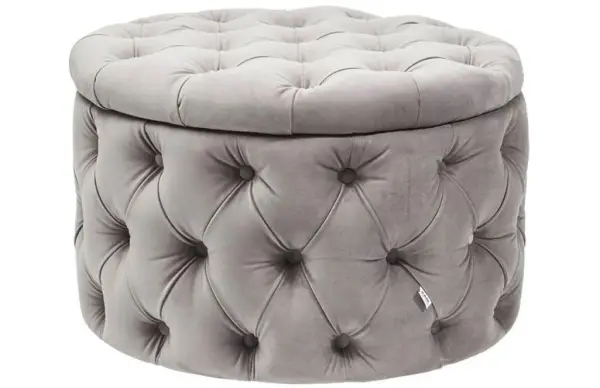 Banqueta baúl Desire Rund gris