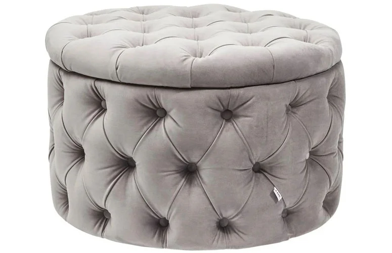 Banqueta baúl Desire Rund gris