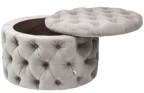 Banqueta baúl Desire Rund gris