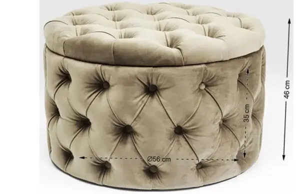 Banqueta baúl Desire Rund gris