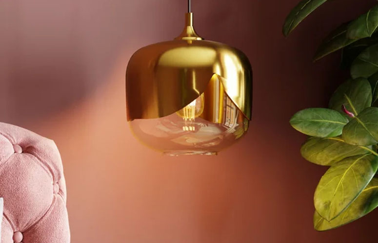 Lámpara Goblet Gold acero