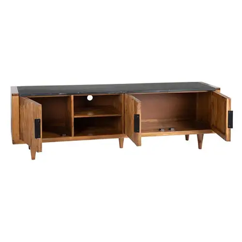 mueble TV etnico de madera oscura