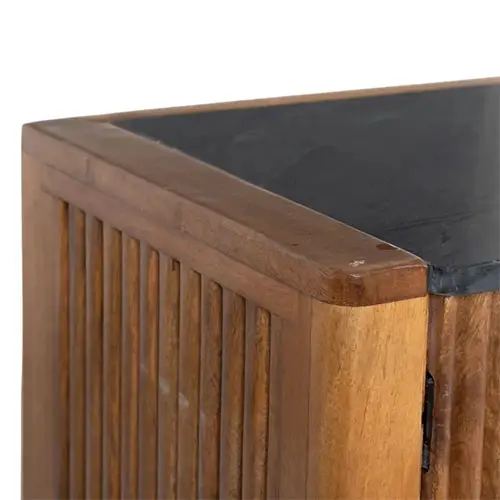 mueble TV etnico de madera oscura