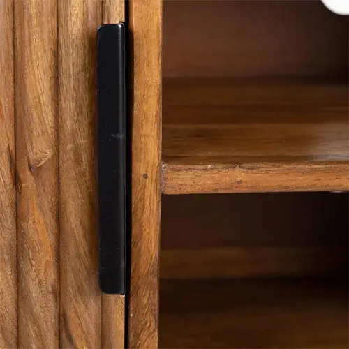 mueble TV etnico de madera oscura