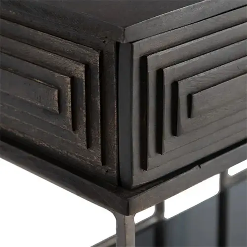 Consola rectangular geometrica marron