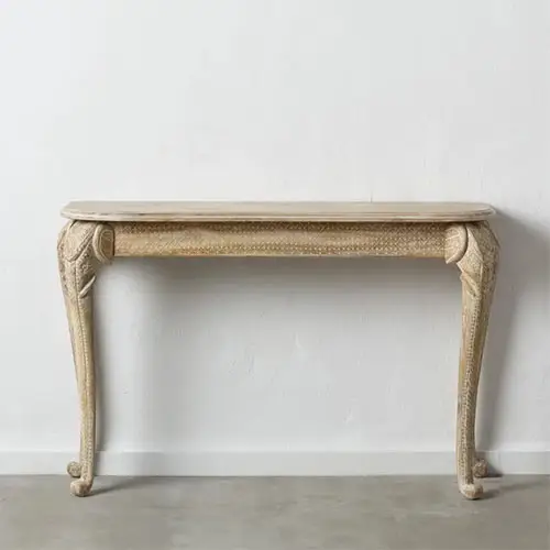 Consola vintage de madera natural